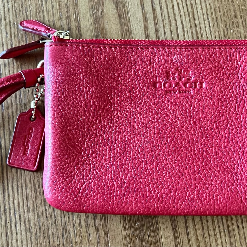 Coach Red Leather Wristlet